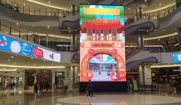 Màn hình LED P3 quảng cáo ở sảnh trung tâm thương mại Aeon Mall Hà Đông