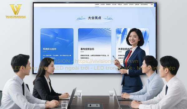 Màn hình LED phòng họp All-in-One sử dụng để thuyết trình trong phòng họp