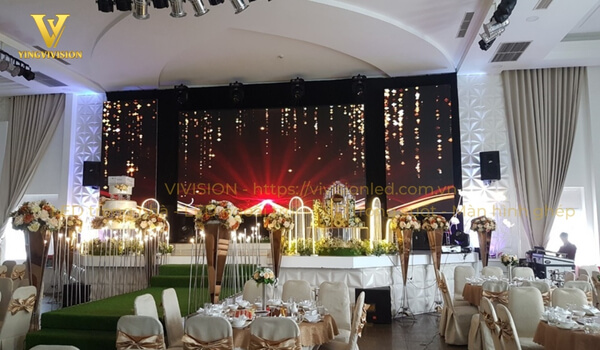 Màn hình LED trong nhà P3 dùng cho sân khấu tiệc cưới