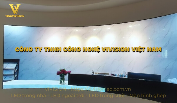 Màn hình LED tại sảnh tiếp tân Công ty Công nghệ VIVISION Việt Nam