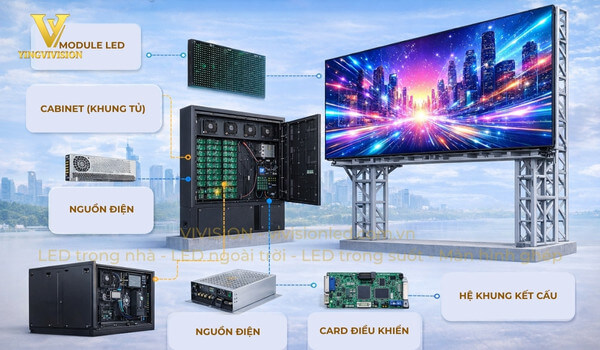 Sơ đồ cấu tạo màn hình LED