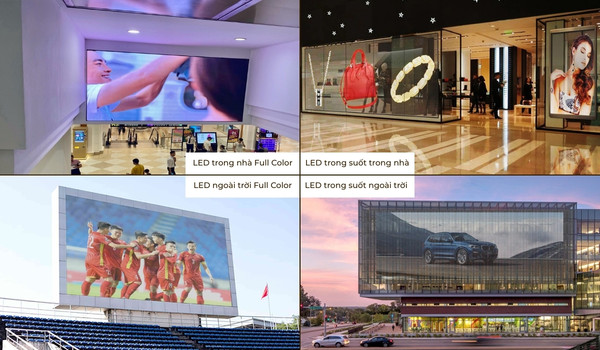 ứng dụng tiêu biểu của màn hình LED thường và LED trong suốt
