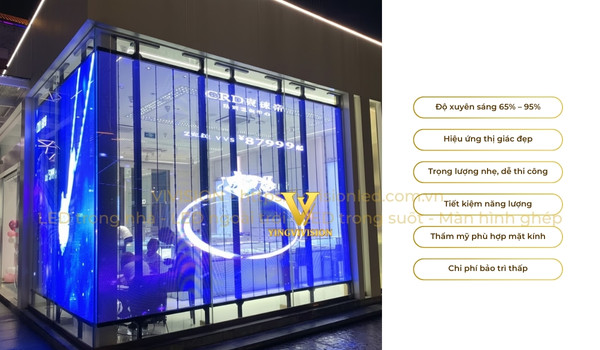 LED trong suốt lắp đặt tại mặt tiền cửa hàng trang sức